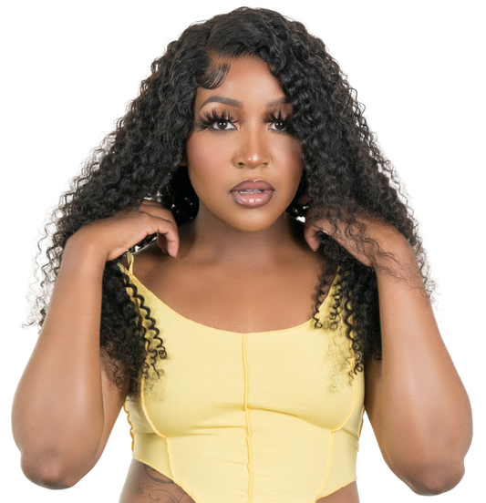 Kinky Curly Transparent Closure Wig